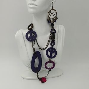 Purple wood and bronze set